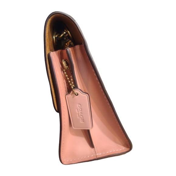 Coach Parker Tea Rose 30585 chain shoulder bag pink signature canvas colorblock - Picture 7 of 15